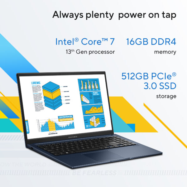 ASUS X1504VA-NJ121W i7 1355U/16GB DDR4/512GB SSD/15.6" FHD/WIN11H/QUIET BLUE/EA 90NB10J1-M00T40 - Image 3