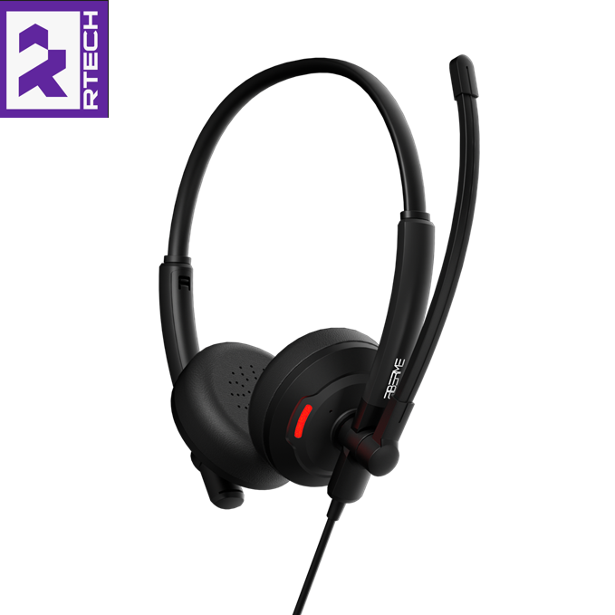 FIBERME FCH7110D Duo - USB Headset with Dual Mic ENC - AI Noise Cancellation - Image 3