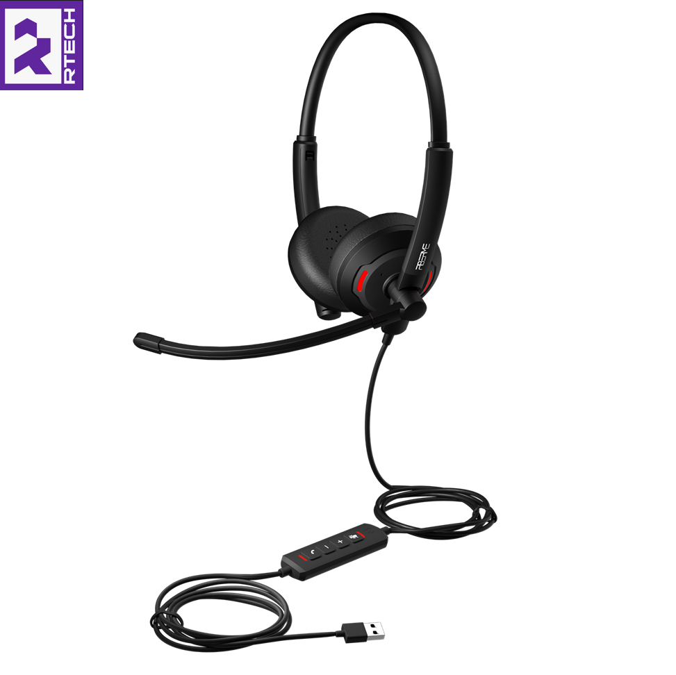 FIBERME FCH7110D Duo - USB Headset with Dual Mic ENC - AI Noise Cancellation - Image 5