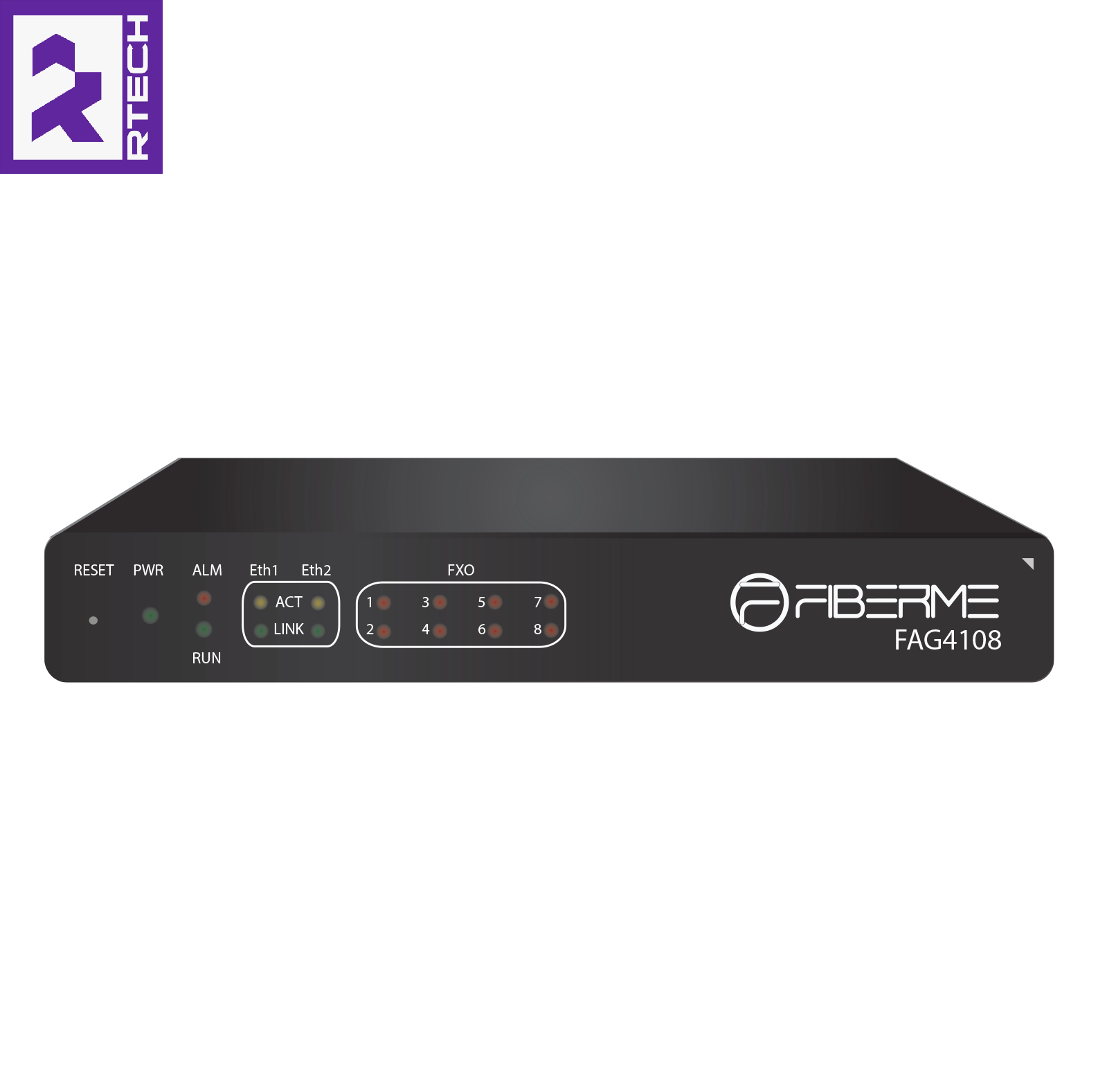 FIBERME FAG4108 FXO Gateway- 8 FXO Ports- Dual Ethernet Ports- Hot Swap