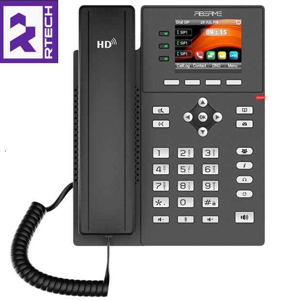 FIBERME FAP2740G Mid-Level IP Phone 4 SIPs 2.8 Color Screen Dual 1Gbps Ethernet Ports Integrated PoE