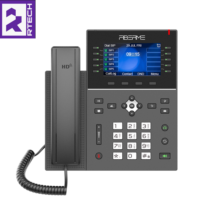 FIBERME FAP2760 Enterprise IP Phone – 20 SIP Accounts, 4.3″ Color Screen, Dual Gigabit Ports with PoE