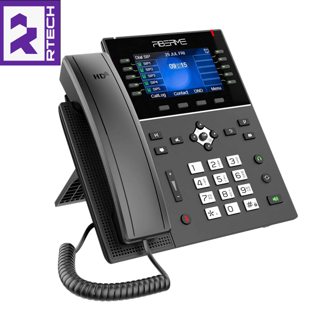 FIBERME FAP2760 Enterprise IP Phone – 20 SIP Accounts, 4.3″ Color Screen, Dual Gigabit Ports with PoE - Image 7