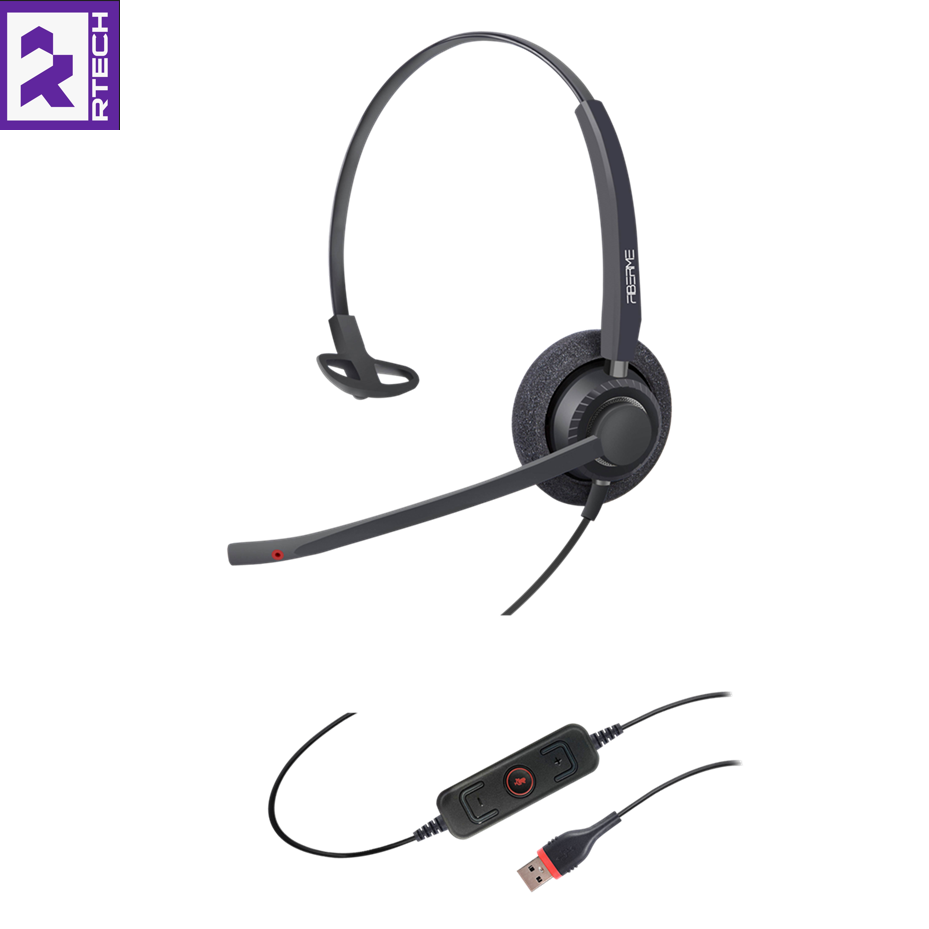 FIBERME FCH7303D Duo USB Headset with Dual Mic ENC AI Noise Cancellation - Image 4