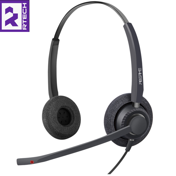 FIBERME FCH7303D Duo USB Headset with Dual Mic ENC AI Noise Cancellation